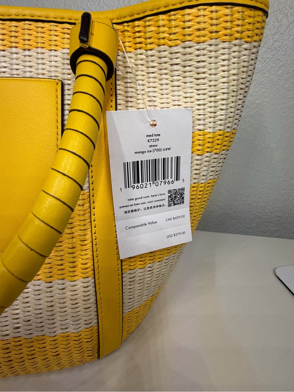 NWT Kate Spade Mango Ice Cruise Medium Woven Tote/ Crossbody - Picture 8 of 12